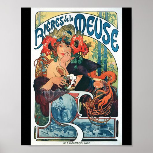 Bieres de la Meuse, Mucha Poster (Voorkant)