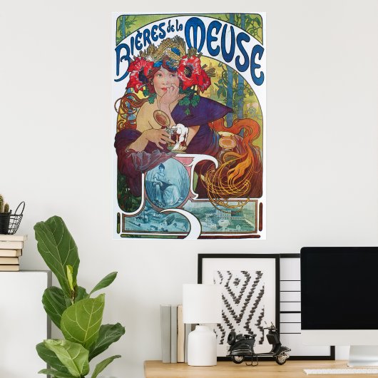 Bieres de la Meuse, Mucha Poster (Thuiskantoor)