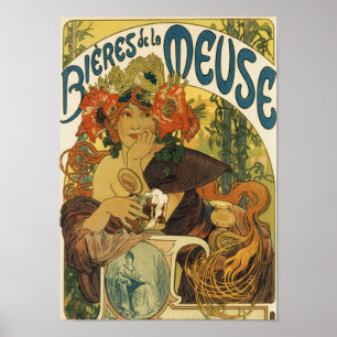 Bieres de La Meuse van Alfons Mucha - Poster