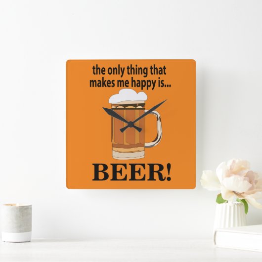 Bierfeest Drink Funny Beer Vierkante Klok (Huis)
