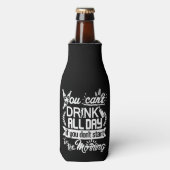 Bierfeest Drink Humor Typografie Gepersonaliseerd Flesjeskoeler (Fles Voorkant)