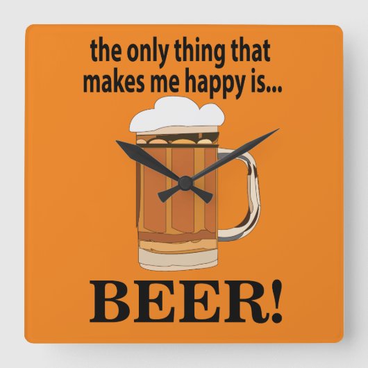 Bierfeest Drinken Bier Vierkante Klok (Voorkant)