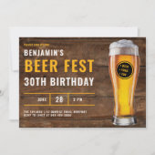 Bierfeest Mannen rustieke houten achtertuin 30e ve Kaart (Voorkant)