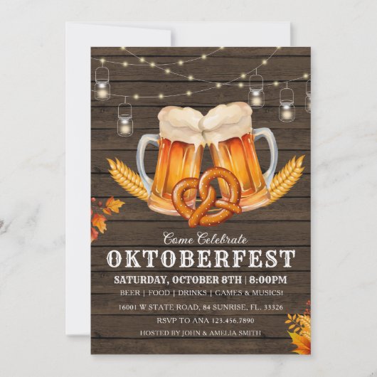 Bierfeest, Oktoberfest Feest, Kaart (Voorkant)