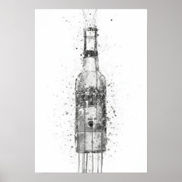 Bierfles Azteken Goud Grijs Poster