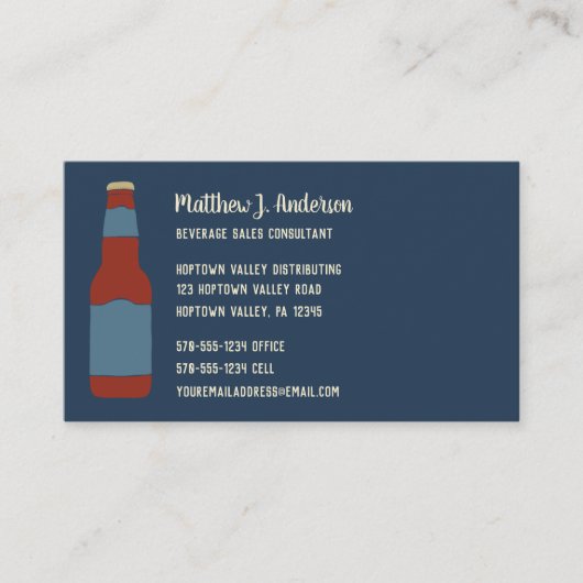 Bierfles Bier Distributeur Bar thema Visitekaartje (Voorkant)