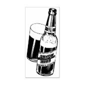 Bierfles en glas rubberstempel (Afrduk)