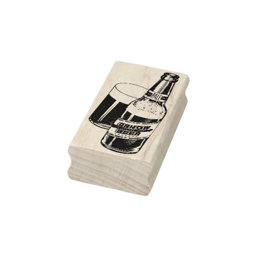 Bierfles en glas rubberstempel (Stempel)