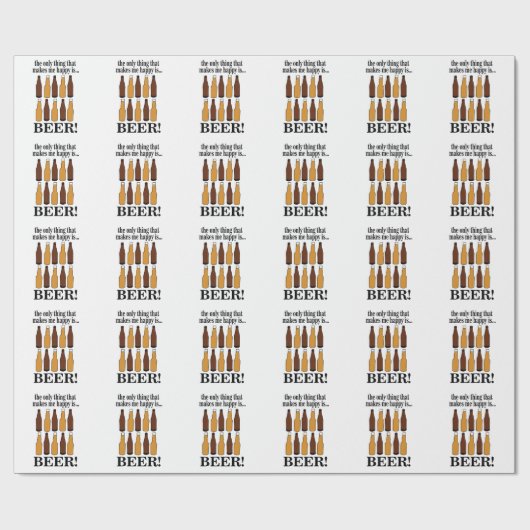 Bierfles Fun bier Cadeaupapier (Vlak)