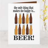 Bierfles Fun bier Kaart (Gele Bloem)