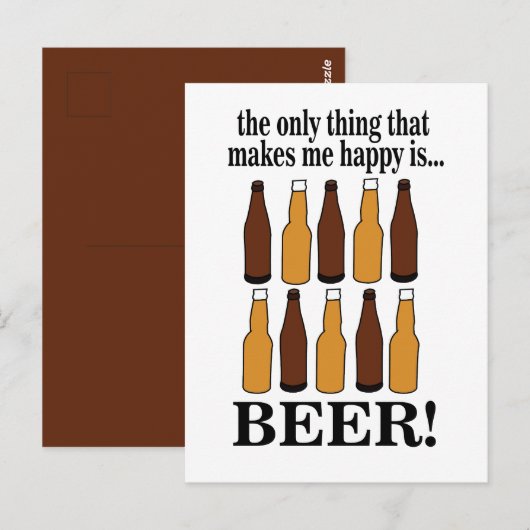Bierfles Grappig Bier Briefkaart (Voorkant / Achterkant)