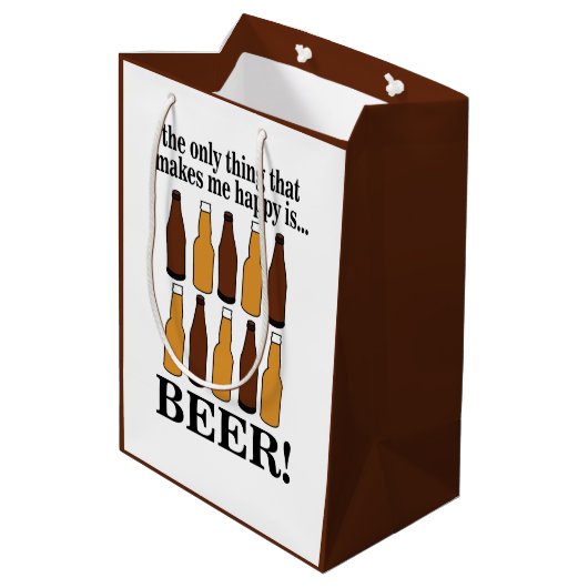 Bierfles Grappig Bier Medium Cadeauzakje (Achterkant Gekanteld)