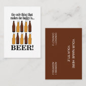 Bierfles Grappig Bier Visitekaartje (Voorkant / Achterkant)