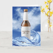 Bierfles in Ocean Wave Kaart (Gele Bloem)
