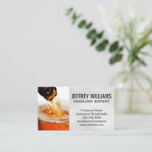 Bierfles in Pintglas schenken Visitekaartje (Staand voorkant)