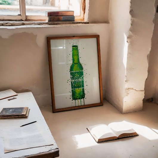 Bierfles Kunstprint 'Danish Green' Poster