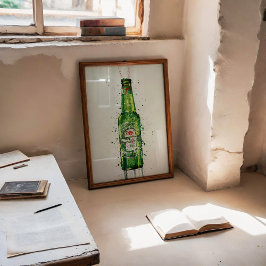 Bierfles Kunstprint 'Malachiet' Poster