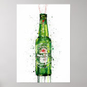 Bierfles Kunstprint 'Malachiet' Poster (Voorkant)