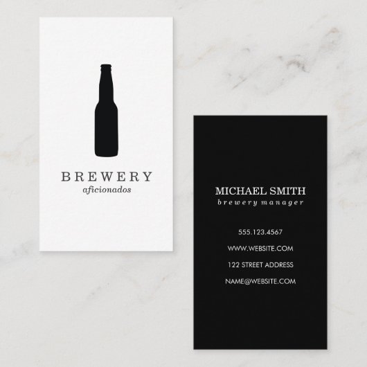 Bierfles / liefhebber visitekaartje (Voorkant / Achterkant)