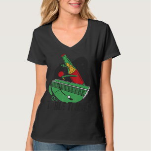 Bierfles met tafeltennis Bat Bier speelt tafel T-shirt