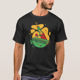 Bierfles met tafeltennis Bat Bier speelt tafel T-shirt