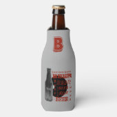 Bierfles Multi-Text Grijs/Zwart/Sinaasappel Flesjeskoeler (Fles Voorkant)