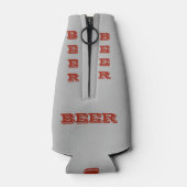 Bierfles Multi-Text Grijs/Zwart/Sinaasappel Flesjeskoeler (Achterkant)