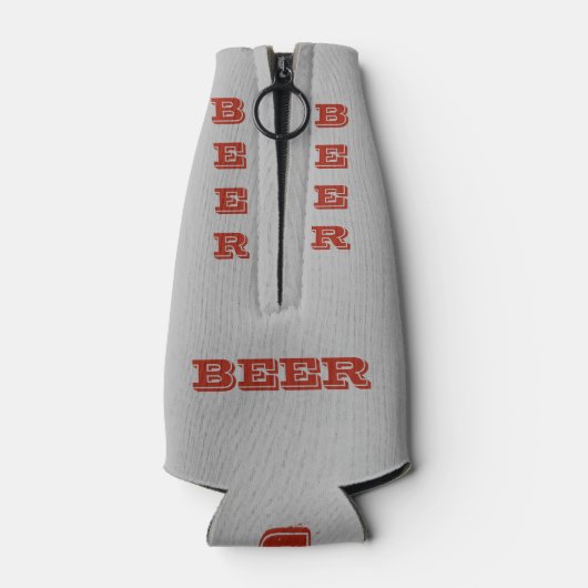 Bierfles Multi-Text Grijs/Zwart/Sinaasappel Flesjeskoeler (Achterkant)