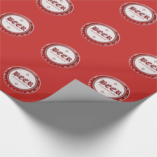 Bierfles Pet rood Cadeaupapier (Hoek)
