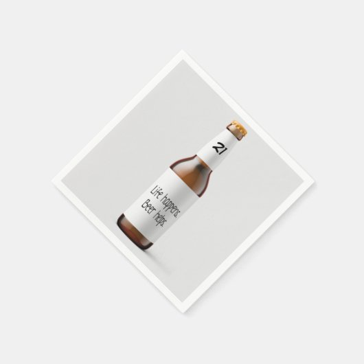 bierfles voor 21e verjaardag servet (Hoek)