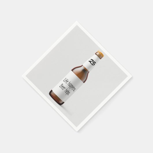 bierfles voor 25e verjaardag servet (Hoek)