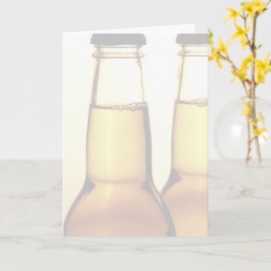 Bierfles Wenskaarten Kaart (Gele Bloem)