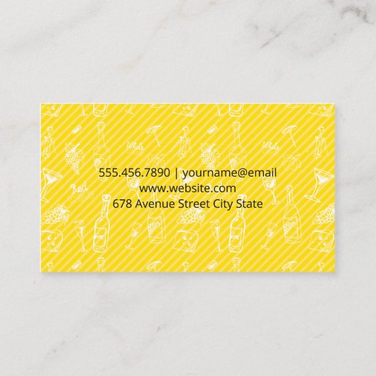 Bierfles wijn accessoire patronen visitekaartje (Achterkant)