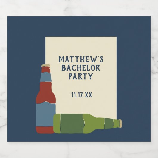 Bierflesgrafiek aangepaste boodschap bier etiket (Enkel label)