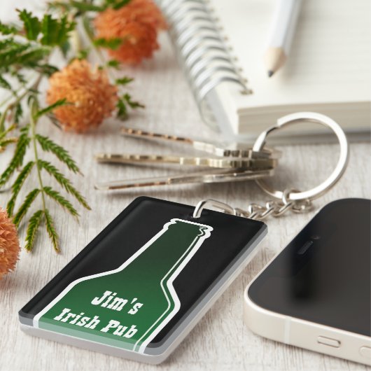 Bierflesje sleutelhanger met aangepaste naam (Voorkant Rechts)