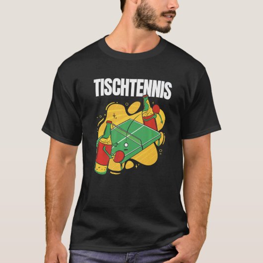 Bierflesjes met tafeltennisbaktanner t-shirt (Voorkant)