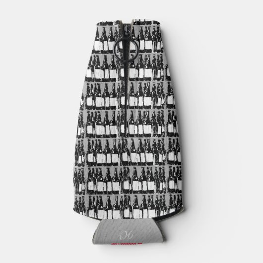 Bierflesjes met zwart etiket flesjeskoeler (Achterkant)