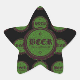 Bierflesjes Pet Green Ster Sticker
