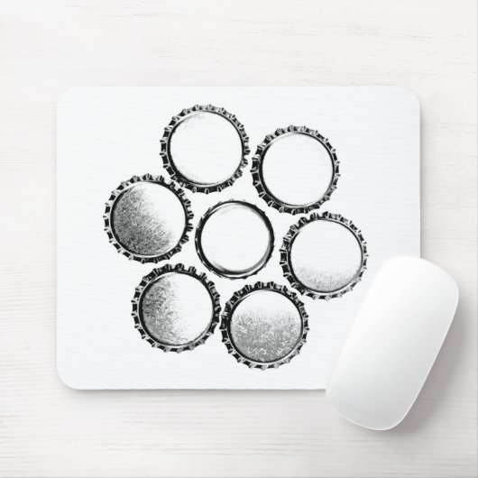 Bierflesjes Petten Bloem Muismat (Met muis)