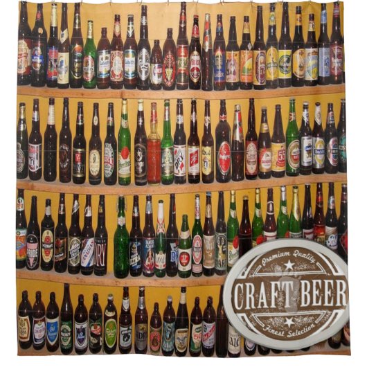 Bierflessen Douchegordijn (Voorkant)