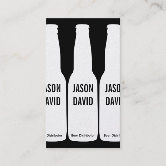 Bierflessen (goud) visitekaartje (Voorkant)