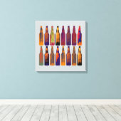 Bierflessen in kleuren canvas afdruk (Insitu (Houten vloer))