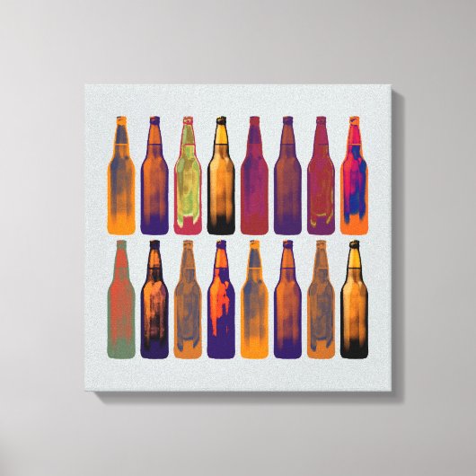 Bierflessen in kleuren canvas afdruk (Voorkant)