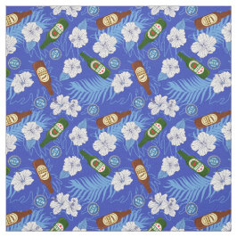Bierflessen Tropische bloemen Blauw Hawaïaans Shir Stof