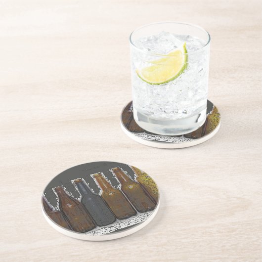 Bierflessen Zandsteen Onderzetter (Zijkant)