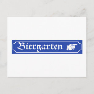 Biergarten Sign, Bayern, Duitsland Briefkaart