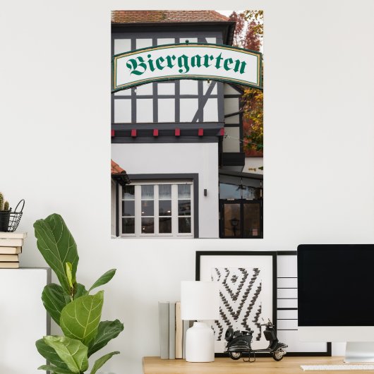 Biergarten Sign, Duitsland Poster (Thuiskantoor)