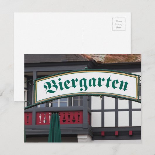 Biergarten-teken, Duitsland Briefkaart (Voorkant / Achterkant)