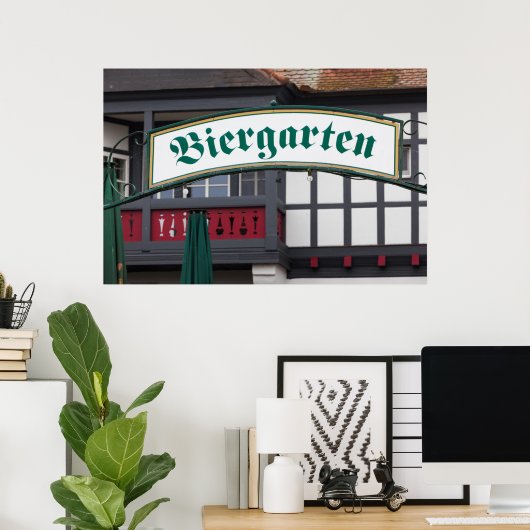 Biergarten-teken, Duitsland Poster (Thuiskantoor)