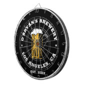 bierglas aangepaste naam set datum tekst zwart dartbord (Voorkant Rechts)